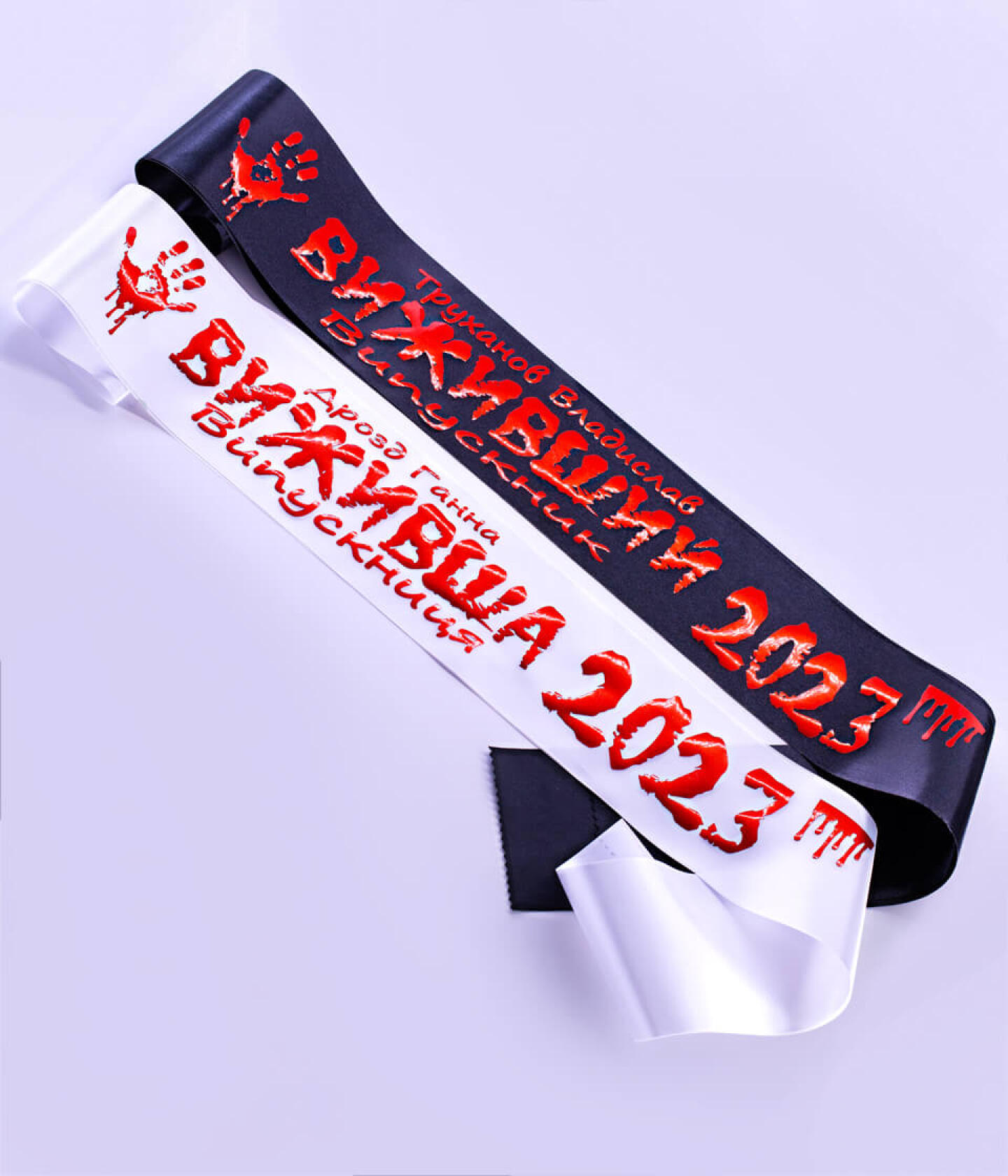 Product image Черная лента выжившие 2025 красной фольгой